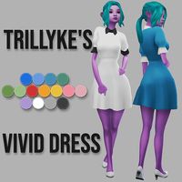 Here’s Trillyke’s ViViD dress in the edited Palm Springs Palette! • CAS Add On Swatches • Need the mesh from here~ • I seen this palette on a diff piece of cc and it was cute so here we go! • @sssvitlans DOWNLOAD - SIMFILESHARE