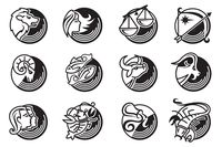 Premium Vector | Monochrome collection of zodiac icons