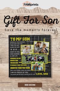 When your son has grown into a man and ready to step into this big real world, it's time to get him something special. This canvas printed with his favourite photos is the perfect way to show how proud you are of all he's accomplished! It features an inspirational message and photo collage, making it unique just for your son. He will feel over the moon when he sees this gift hanging on his favourite wall or sitting on his desk! #uniquewallartideas #songiftsideas #coolhomedecor