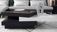 Amazon.com: Floyd Black and White Coffee Table with Rotating Shelf : Home & Kitchen