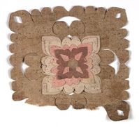 Flower made of paper painted with ink and colours, cut and pasted together (fragmentary).