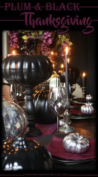 Black and Purple Gothic Thanksgiving Table | Me and Annabel Lee