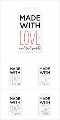 Funny gift tags for handmade gifts and products. Perfect for crocheters, knitters, and crafters with a sense of humor. Check them out in my Zazzle store where I'm creating new designs every week! #zazzle #madewithlove #giftwrap #quote #handmade