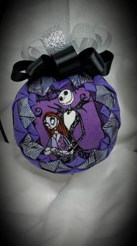 Jack and Sally Quilted Ornament by OrnateOrnamentShop on Etsy