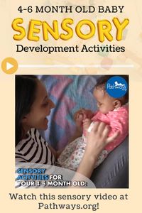 Time to play using your 7 senses! Get baby moving and grooving to all their favorite senses with these fun 4-6 month baby activities! #sensory #sensoryplay #babyplay #babygames #babyactivities #sensoryactivities #sensoryfun #funideas #babydevelopment #sensorydevelopment #OT #occupationaltherapy #pediatricOT #babysensory Copyright © 2021 Pathways Foundation
