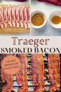 This Traeger Applewood Smoked Bacon is cooked to perfection and can be served two ways including candied bacon! Feel free to drizzle the pork in maple syrup and brown sugar for a delicious twist. This can be made with any smoker or pellet grill using the perfect temperature.