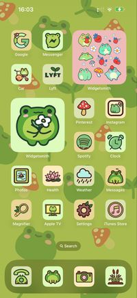 Free Custom App Icons with little Frog. Cute Aesthetic App Icons for iPhone & Android.