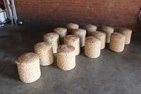 Woven Sisal Rope Spanish Stools, Sold Individually For Sale at 1stDibs