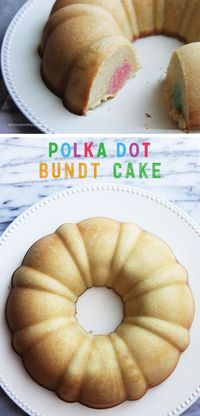 Impress your friends with this bundt caket that is filled with a surprise inside