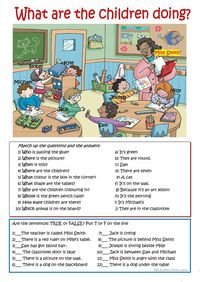 What are the children doing? - English ESL Worksheets
