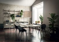 Elements devised to complete the interior furnishings designed by Diesel Living + Scavolini.