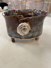 Ineke’s Footed Wonky Pot w/ Rose