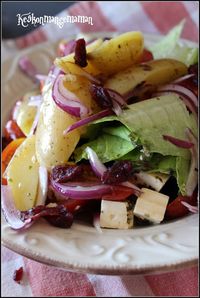 Keskonmangemaman?: Challenge fins de mois difficiles , plat à emporter au bureau , salade de pommes de terre aux saveurs marines