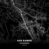Black map poster template of San Ramon, California, United States. This black map template of San Ramon is designed for posters in portrait and square... ... #map #template #download #black #poster #gift #print #design #art #stockimage #hebstreit