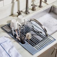 Five Two Over-the-Sink Drying Rack, Dish Rack, Stainless Steel, Sturdy, Dry lids, Cooling Rack, Colander, Utensils, Kitchen Organization, Sink Organization on Food52
