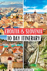 Planning a road trip in Croatia and Slovenia? This is the ultimate 10 day itinerary for a journey from Dubrovnik Croatia to Ljubljana Slovenia. This road trip route is filled with exciting cities, seaside villages, UNESCO-listed landmarks, and old worldcharm. In this Croatia-Slovenia itinerary, you'll visit Dubrovnik, Kotor Montenegro, Split, Zadar, Trogir, Plitvice Parks, Ljubljana, and Lake Bled. You'll see all the must visit bucket list monuments, sites, and towns in Croatia and Slovenia.