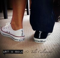 bride and groom in converses | photo