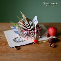 Aus einem alten Buch wird ein knuffiger Igel, der kleine Erinnerungen wie Postkarten, Fotos und andere Zettelchen aufbewahrt. #honigkukuk #upcyclingworkshop #bücherupcycling #buchigel #igel #aufbewahrung #hedgehog #upcyclingforkids #upcyclingrocks #altebücherneuesleben #kreativmitkindern
