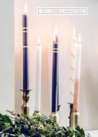 ombre and washi tape candle makeover