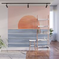 Summer Sunrise - Minimal Abstract Wall Mural by kristiangallagher | Society6