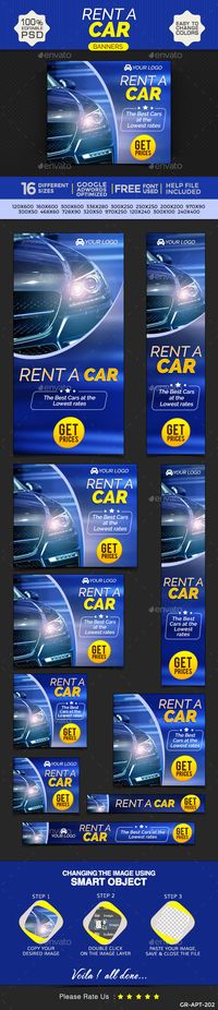 Car Rental Web Banners Template PSD | Buy and Download: http://graphicriver.net/item/car-rental-banners/9697790?ref=ksioks