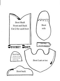 cowboy boot template, make your own.