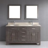 Spa Bathe Kenzie French Gray 63-In Undermount Double Sink Bathroom Van