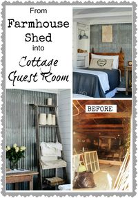 Guest House in an old farmhouse shed via Knick of Time @ knickoftimeinteriors.blogspot.com
