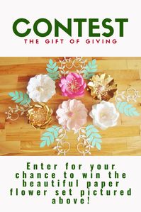 Enter for your chance to win our beautiful paper flower set in the colours of your choice! Click for more details and to enter!! #contest #paperflowers