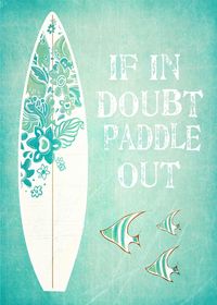 Surf Print Coastal Art Inspirational Quote by printdesignstudio