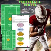 Football Addition or Subtraction Math Game & Boards by Innovative Teacher