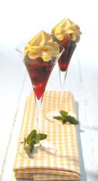 Serviervorschlag für Beerengrütze mit Mango-Joghurt-Schaum #lafer #johannlafer #rezept #rezepte #dessert #desserts #nachspeise #kochen #lecker #food #selbstgemacht #beeren #beere #rotegrütze #grütze #mango #joghurt #yoghurt