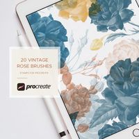 Vintage Rose Stamp Brushes for Procreate Flower Illustration - Etsy