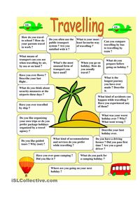 Travelling - speaking. Give it to stdent after summer vacation let childern to speak and share vacation story.