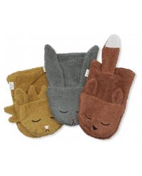 Pack de 3 gants de toilette Konges Slojd | Animaux - Boy