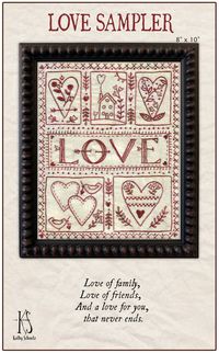 Oh, to be loved and love someone in return. This little sampler puts a smile on my face because it reminds me of the love I share with my hubby of 35 years, and the love I have for my children, family, and dear friends. This sampler includes 13 different embroidery stitches and measures 8" x 10". Frame it or add a pieced border to make a small wall hanging! Watch for other sampler patterns coming soon.