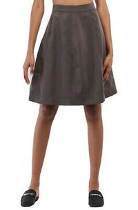 Casual Grey Full Knee Length Full Skirt Side Slash Pockets New Basic Everyday | eBay