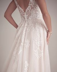 A-Line Cap Sleeve Rustic Wedding Dress Sierra by Maggie Sottero #alineweddingdress #rusticweddingdress #capsleeveweddingdress