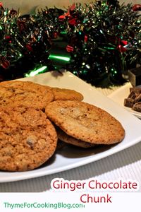 Ginger Snaps with Dark Chocolate Chunks (or chips) - our family favorite. #GingerSnaps #ChocolateChunk #ChocolateChip #GingerChocolate #ChristmasCookies