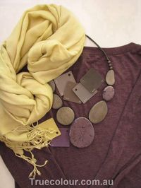 Soft summer - love the necklace and shirt! need to try the yellow scarf - have a fear of yellow...