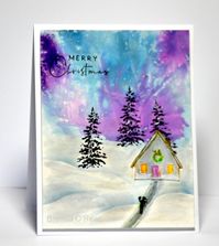 WCW009, Nightfall by Benzi - at Splitcoaststampers - 7/28/20. (Pin: Background/ Water-Base...Cling-Wrap. Pin+: Christmas: Scene).