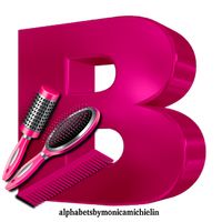 Alphabets by Monica Michielin: PINK HAIRBRUSH AND COMB ALPHABET