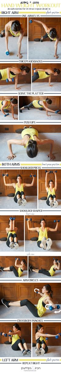 Arm (+Core) Hand Weight Workout -- you'll just need a light set of weights!