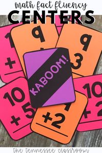 Organize your math centers with these fun, fact fluency games for 1st grade and 2nd grade! 8 engaging games to practice math fact fluency sums 0-20. Aligned to CCSS 2.OA.B.2 #backtoschool #factfluency