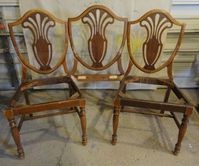 Freddy & Petunia~Turning 3 chairs into a bench.