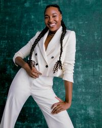 Simone Manuel, Olympic medal-winning sprint freestyle swimmer, poses for photos as cofounder of “TOGETHXR,” 2021. (Photo Raven B. Varona)