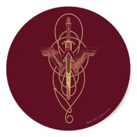 Wonder Woman Logo With Sword And Lasso Round Sticker
