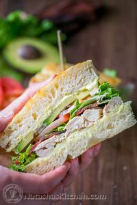 Chicken Bacon Avocado Sandwich + Mustard Mayo