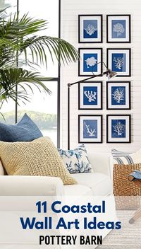 Pottery Barn always has an abundance of coastal decorating inspiration for those who love the sea. And you want to copy some of these great coastal wall art decor ideas! Shop or DIY the Look of Pottery Barn's Coastal Walls! Featured on Completely Coastal.