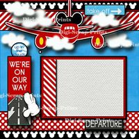 DISNEY BOUND ~ plane vacation 2 premade scrapbook pages layout printed DIGISCRAP | eBay